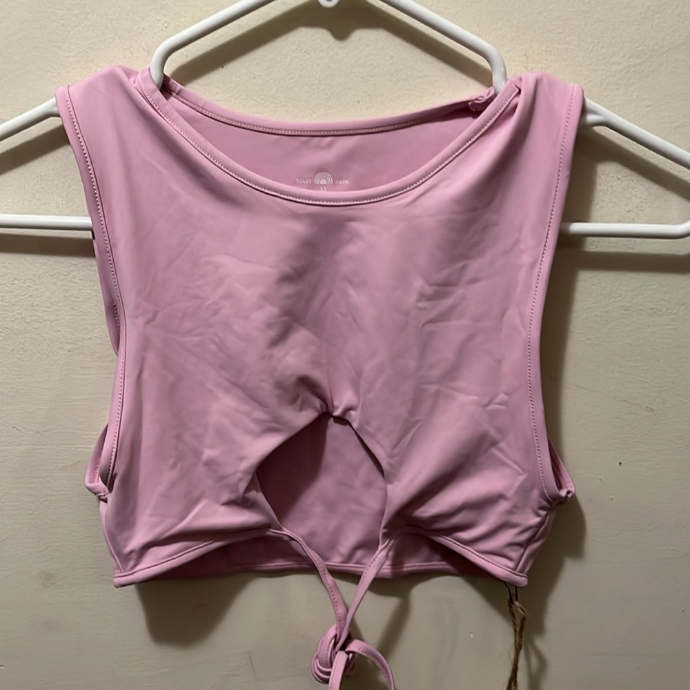 NWT Toast Swim Signature Peek‎ A Boo Top pink XS